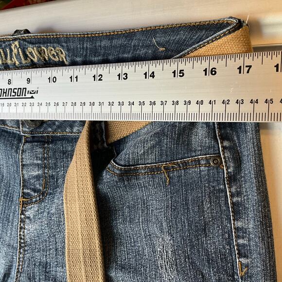 Wall Flower Women Skinny Jeans size 13 Blue Mid Rise Stretch Boot Cut - Picture 2 of 9